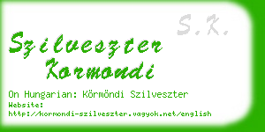 szilveszter kormondi business card
