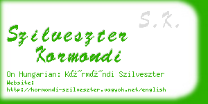 szilveszter kormondi business card